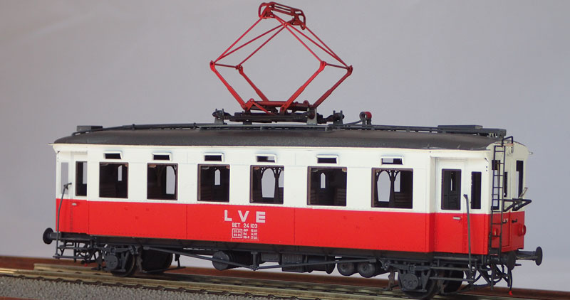 Standard gauge H0 - Railcar BET 24 103 lettered LVE from Lokalbahn Lambach - Vorchdorf - Eggenberg